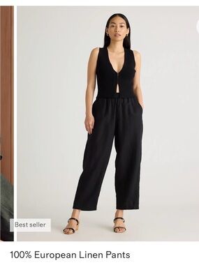Quince 100% European Linen Pants - Black